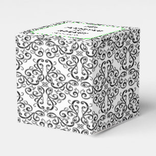 Black and White Damask Lime Wedding Favour Box