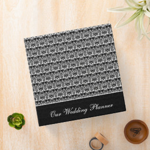 Black and White Damask Love Bird Binder
