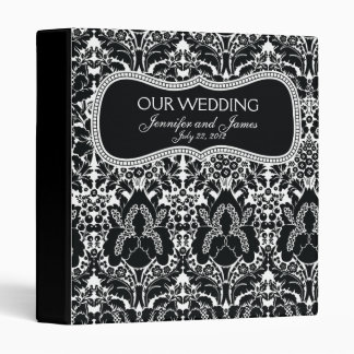 Black and White Damask Monogram Wedding Planner Binder