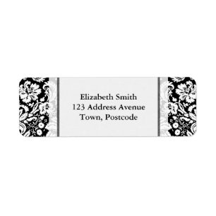 Black and white damask pattern