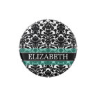 Black and White Damask Pattern with Custom Name