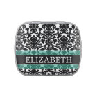 Black and White Damask Pattern with Custom Name