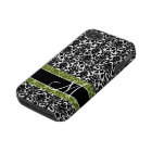 Black and White Damask Pattern with Monogram