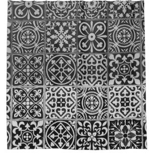 Black and white damask patterns