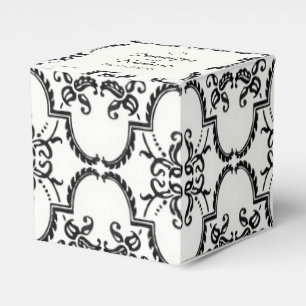 Black and White Damask Wedding Favour Box