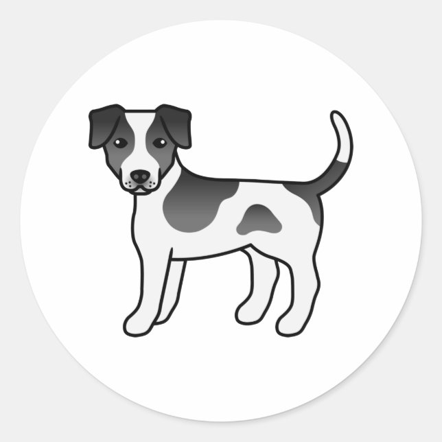 Black And White Danish-Swedish Farmdog Cute Dog Classic Round Sticker (Front)
