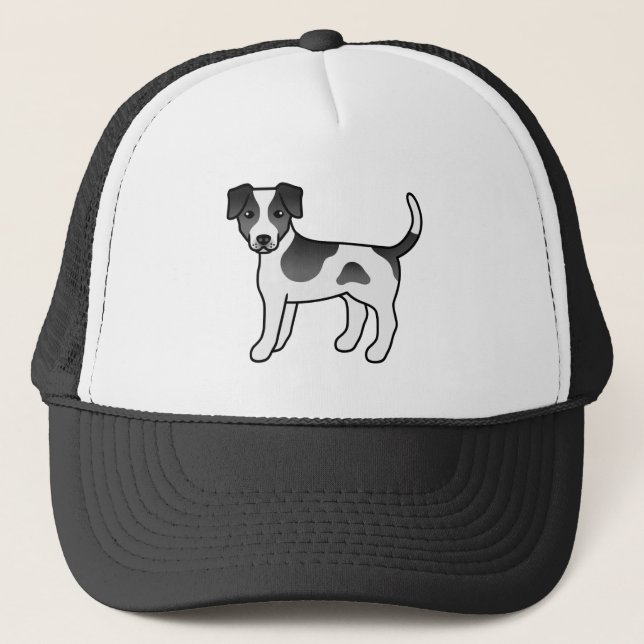Black And White Danish-Swedish Farmdog Cute Dog Trucker Hat (Front)
