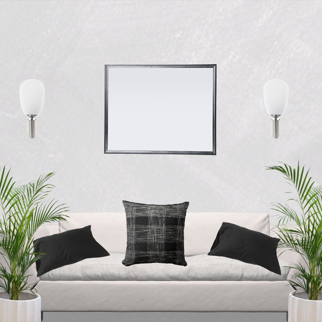 Black and White Decorative Fall Design Throw Pillow (Creator Uploaded)