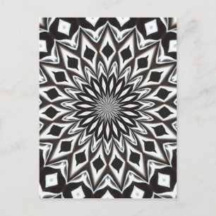 Black And White Decorative Mandala Postcard