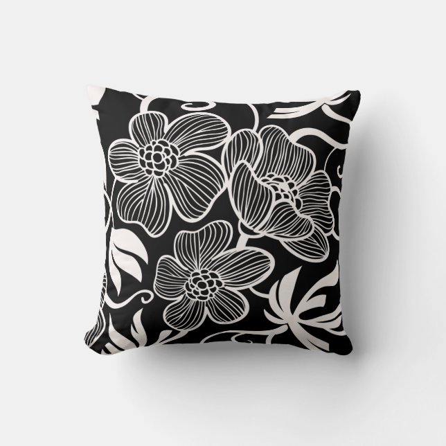 Black and White Decorative Pillow (Front)