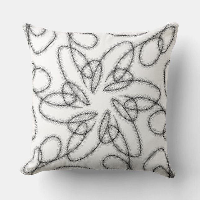 Black and white decorative Throw Pillow (Front)