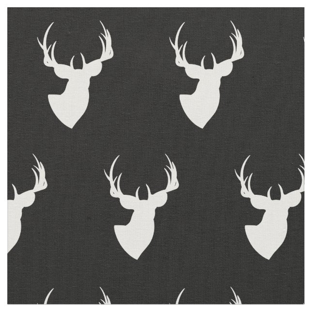 Black and White Deer Fabric (Close Up)