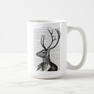 Black and White Deer Portrait Coffee Mug