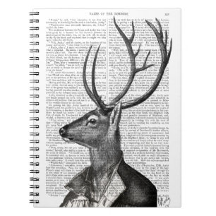 Black and White Deer Portrait Notebook