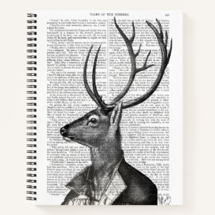 Black and White Deer Portrait Notebook