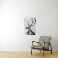 Black and White Deer Portrait