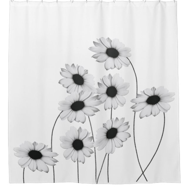 Black and white delicate flowers with long stems (Front)