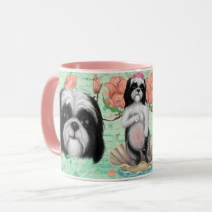 Black and White Derpy Shih Tzu Mug