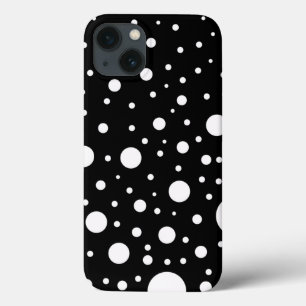 Black and White Design Circles Dots iPhone 13 Case