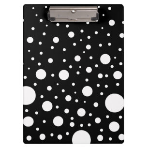 Black and White Design Circles Dots Clipboard