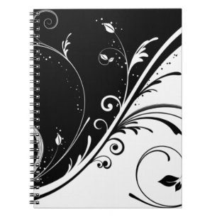 black and white design notebook