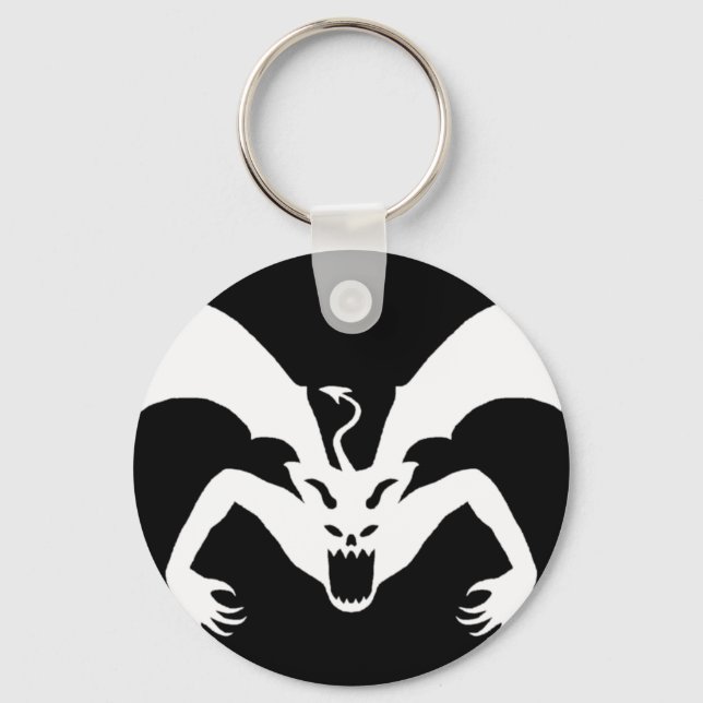Black And White Devil Keychain (Front)