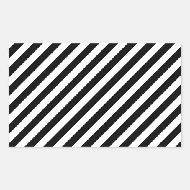 Black And White Diagonal Stripes Pattern Sticker (Front)