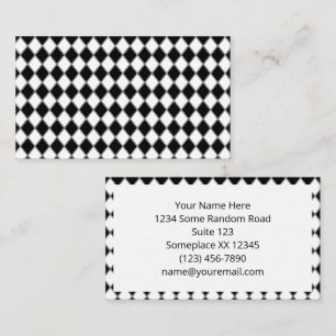 Black and White Diamond Argyle Pattern Business Card