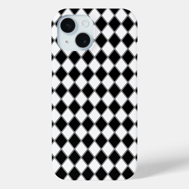 Black and White Diamond Argyle Pattern Case-Mate iPhone Case (Back)