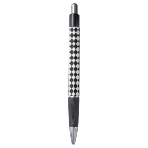 Black and White Diamond Argyle Pattern Pen