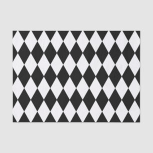 Black And White Diamond Design Tissue Paper