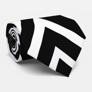 Black and White Diamond Geometric Pattern Tie