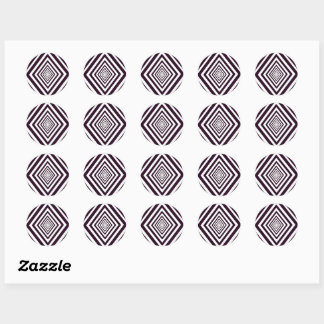 Black and White Diamond Optical Illusion Classic Round Sticker