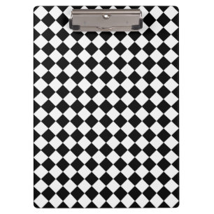 Black and White Diamond Pattern by Shirley Taylor Clipboard