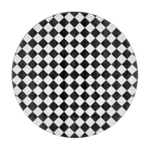 Black and White Diamond Pattern by Shirley Taylor Cutting Board