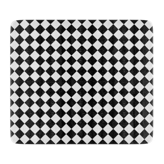 Black and White Diamond Pattern by Shirley Taylor Cutting Board (Front)