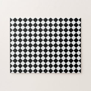 Black and White Diamond Pattern by Shirley Taylor Jigsaw Puzzle