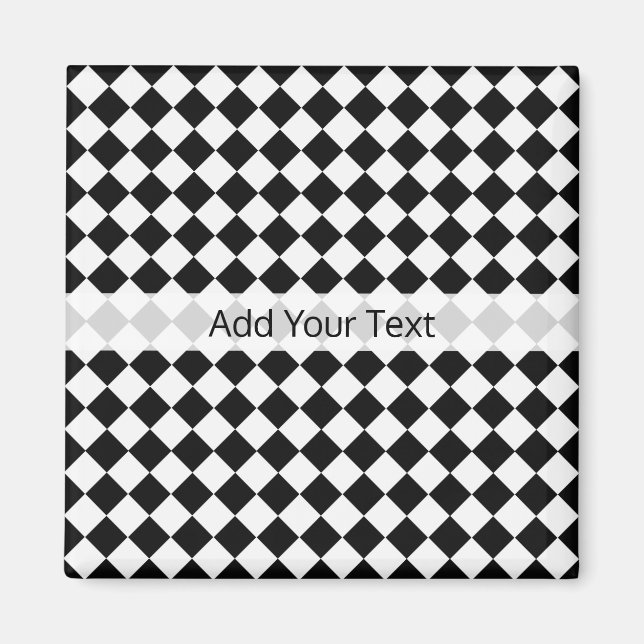 Black and White Diamond Pattern by Shirley Taylor Magnet (Front)