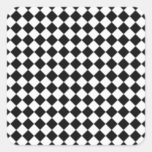 Black And White Diamond Pattern by Shirley Taylor Square Sticker