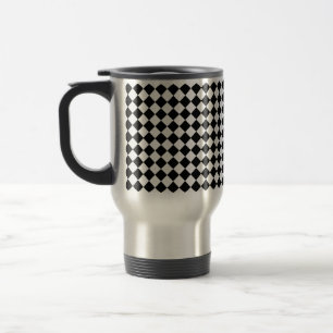 Black and White Diamond Pattern by Shirley Taylor Travel Mug
