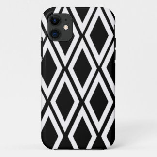Black and White Diamond Pattern iPhone 11 Case