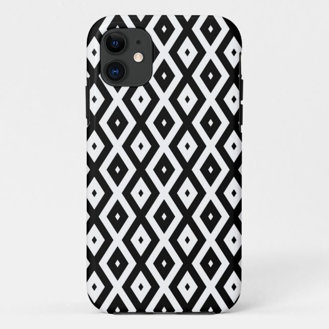 Black and white diamond pattern Case-Mate iPhone case (Back)