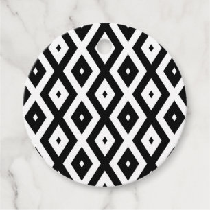 Black and white diamond pattern favour tags