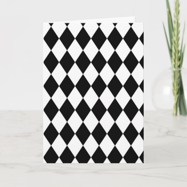 Black And White Diamond Pattern Invite (Front)