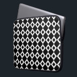 Black and White Diamond Pattern Laptop Sleeve<br><div class="desc">A bold,  graphic pattern of interlocking black and white diamond shapes. The white diamonds each contain a small black diamond making black the dominant colour of the original design. 


 Digitally created image. 
 Copyright © 2013 Claire E. Skinner. All rights reserved.</div>