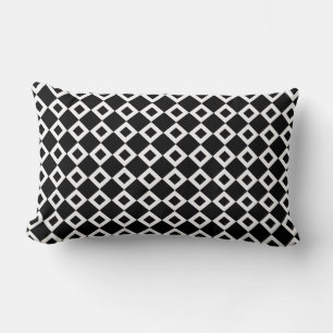 Black and White Diamond Pattern Lumbar Pillow
