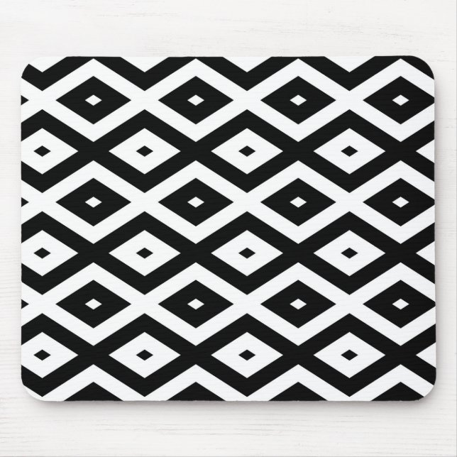 Black and white diamond pattern mouse pad (Front)