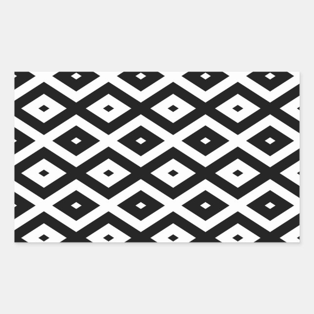 Black and white diamond pattern sticker (Front)