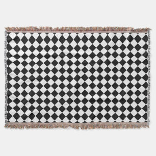 Black And White Diamond Pattern Throw Blanket
