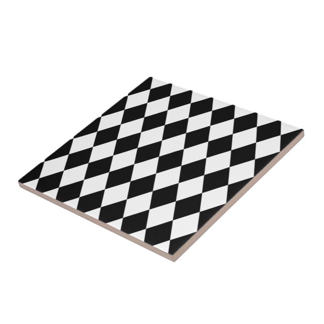 Black And White Diamond Pattern Tile (Side)